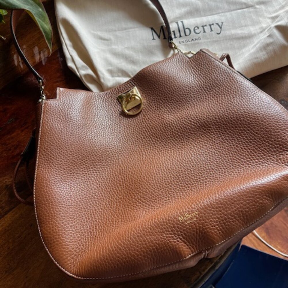 Mulberry Iris Hobo (medium) heavy grain leather in Chestnut